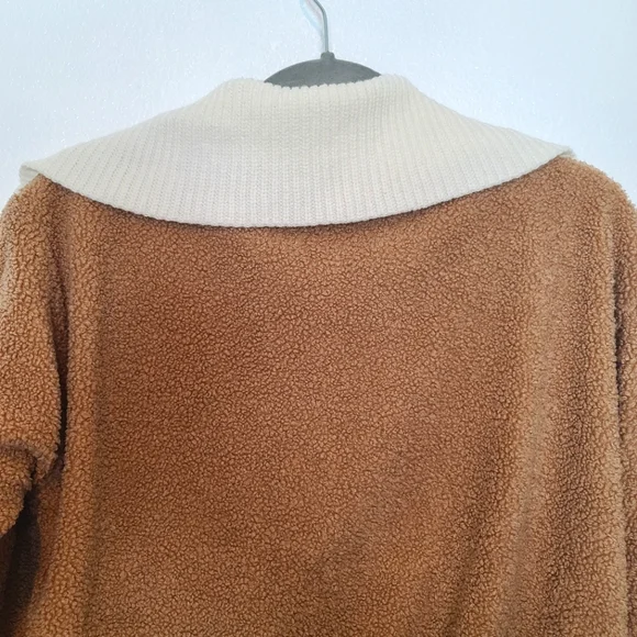 Anthropologie Dolan Left Coast Sherpa Oversized Collar Quarter Zip Sweat… - Picture 14 of 14